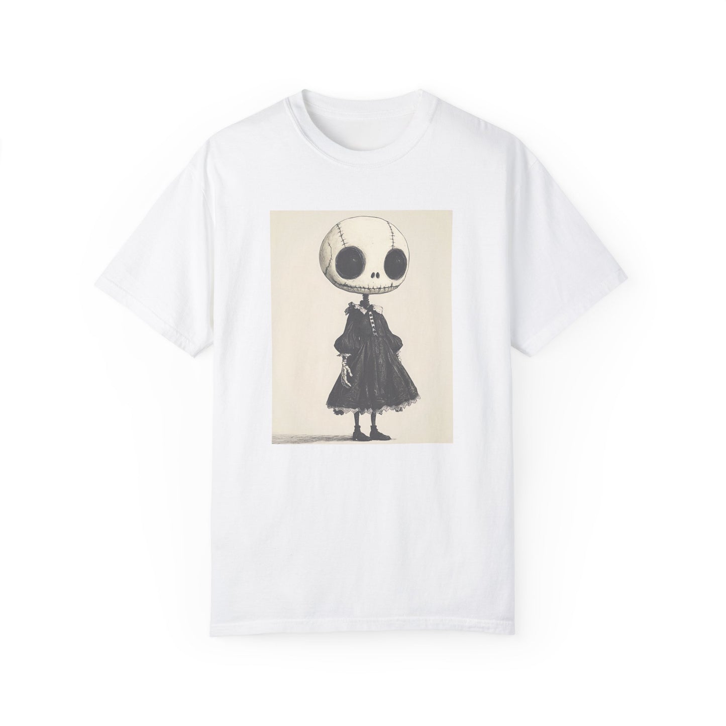 Creepy Vintage Ink Girl Unisex Garment-Dyed T-shirt