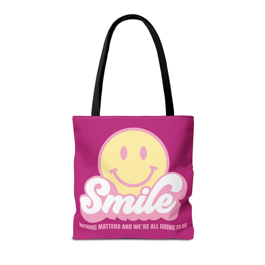 Smile Pink Tote Bag 16"