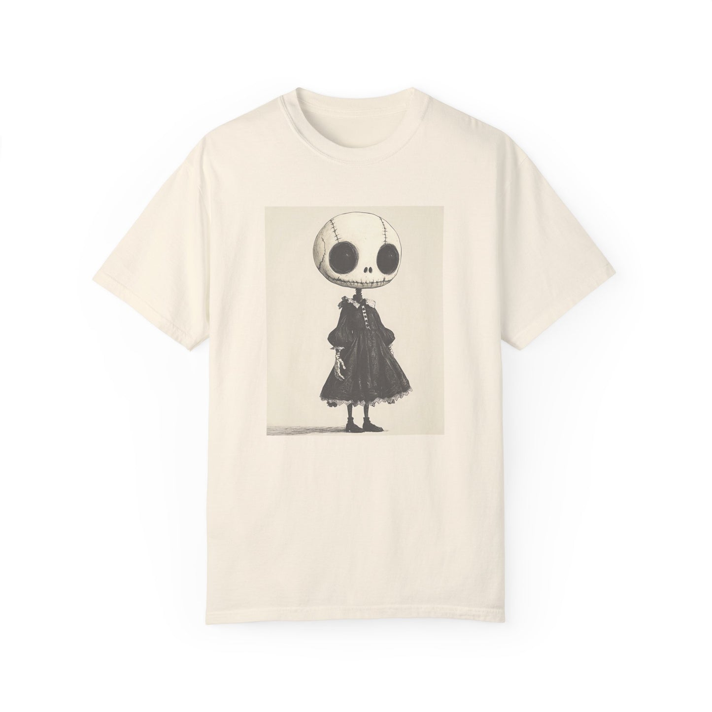 Creepy Vintage Ink Girl Unisex Garment-Dyed T-shirt