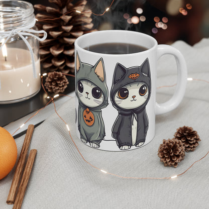 Cute Halloween Costume Cats Characters Mug 11oz