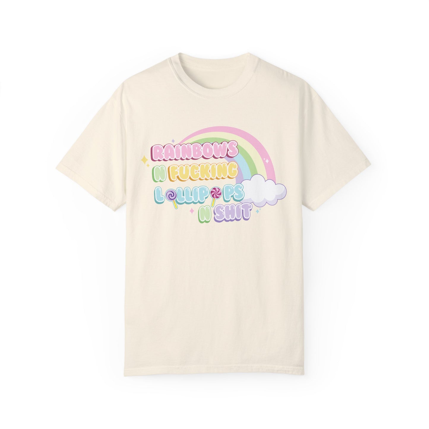 Rainbows n Lollipops Unisex Garment-Dyed 100% Cotton T-shirt