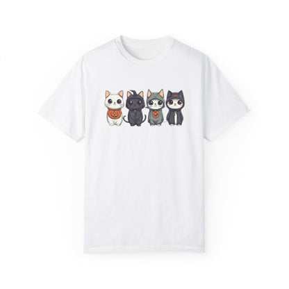 Cute Halloween Costume Cats Unisex Garment-Dyed T-shirt