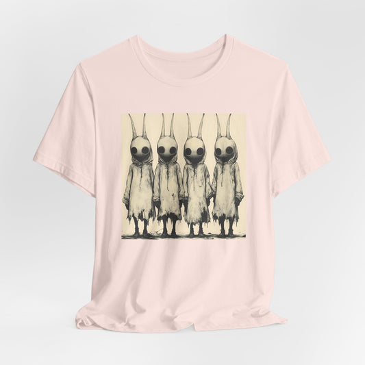 Creepy Vintage Ink Alien Bunny Things Unisex Jersey Short Sleeve Tee