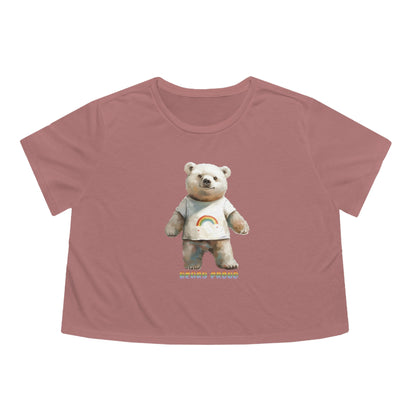 Beary Proud Pride 2024 Women's Flowy Cropped Tee