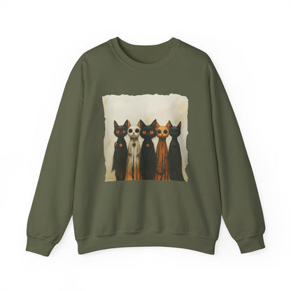 Creepy Ghost Cats Unisex Heavy Blend™ Crewneck Sweatshirt