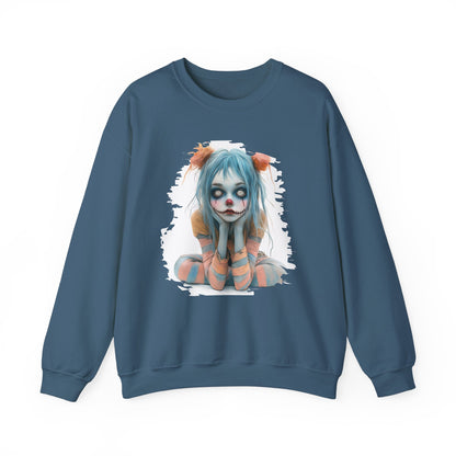 Pastel Clown Zombie Girl Unisex Heavy Blend™ Crewneck Sweatshirt