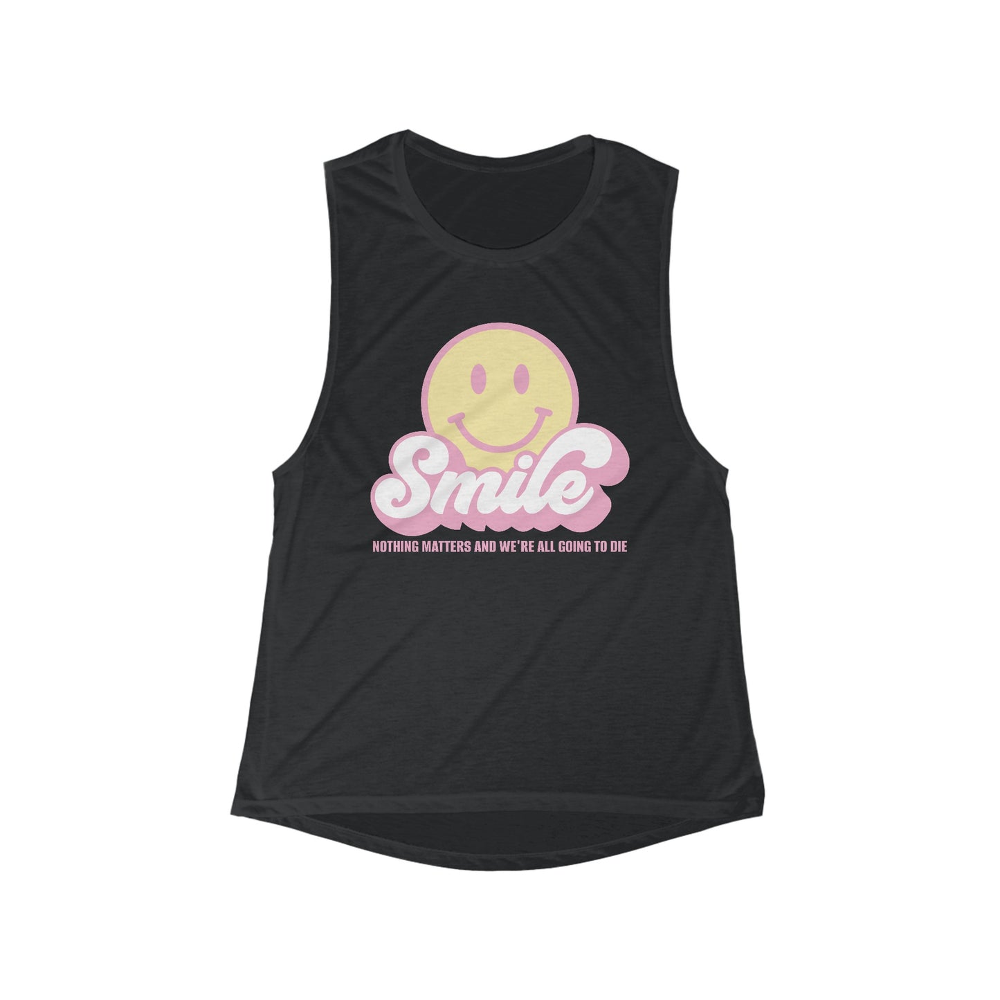 Smile Pastel Flowy Scoop Muscle Tank