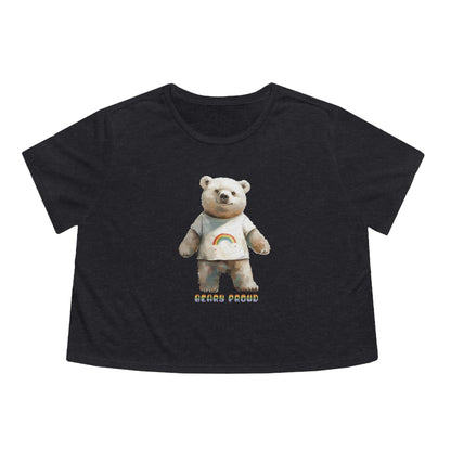 Beary Proud Pride 2024 Women's Flowy Cropped Tee