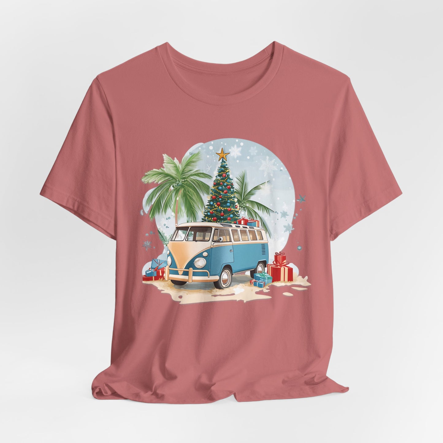 Christmas Blue Bus Unisex Tee