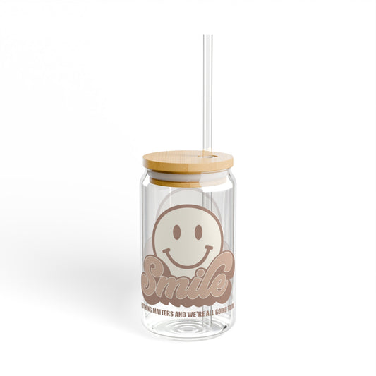 SMILE! Earthy Sipper Glass, 16oz