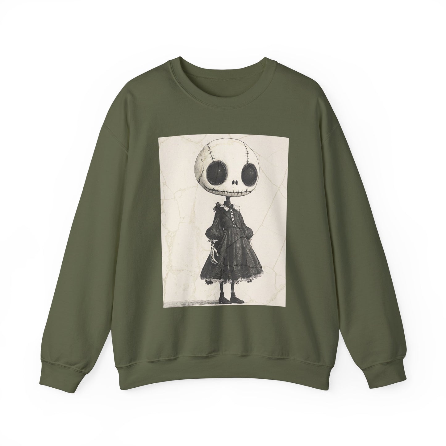 Creepy Vintage Ink Girl Unisex Heavy Blend™ Crewneck Sweatshirt