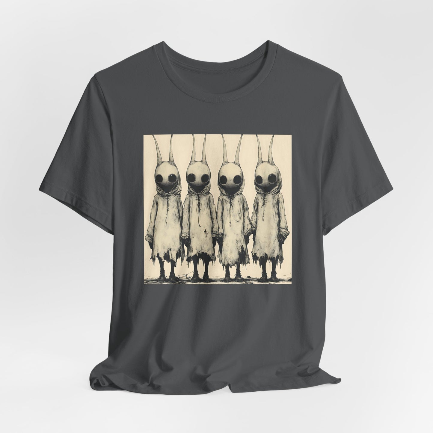 Creepy Vintage Ink Alien Bunny Things Unisex Jersey Short Sleeve Tee