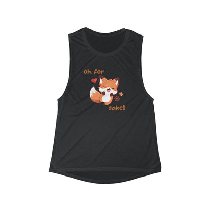 Oh For Fox Sake Flowy Scoop Muscle Tank