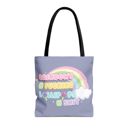 Rainbows n Lollipops Pastel Tote Bag 16"