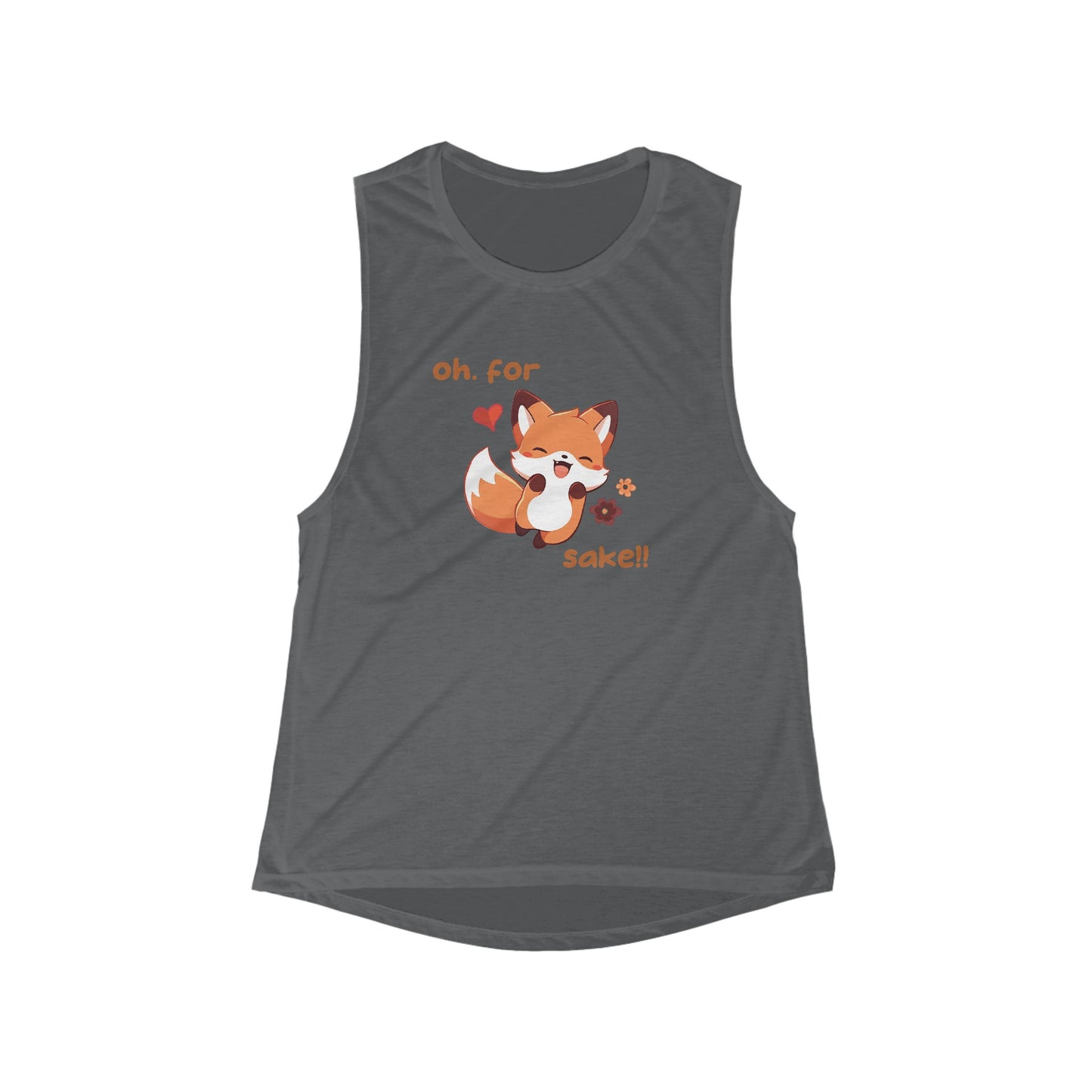 Oh For Fox Sake Flowy Scoop Muscle Tank