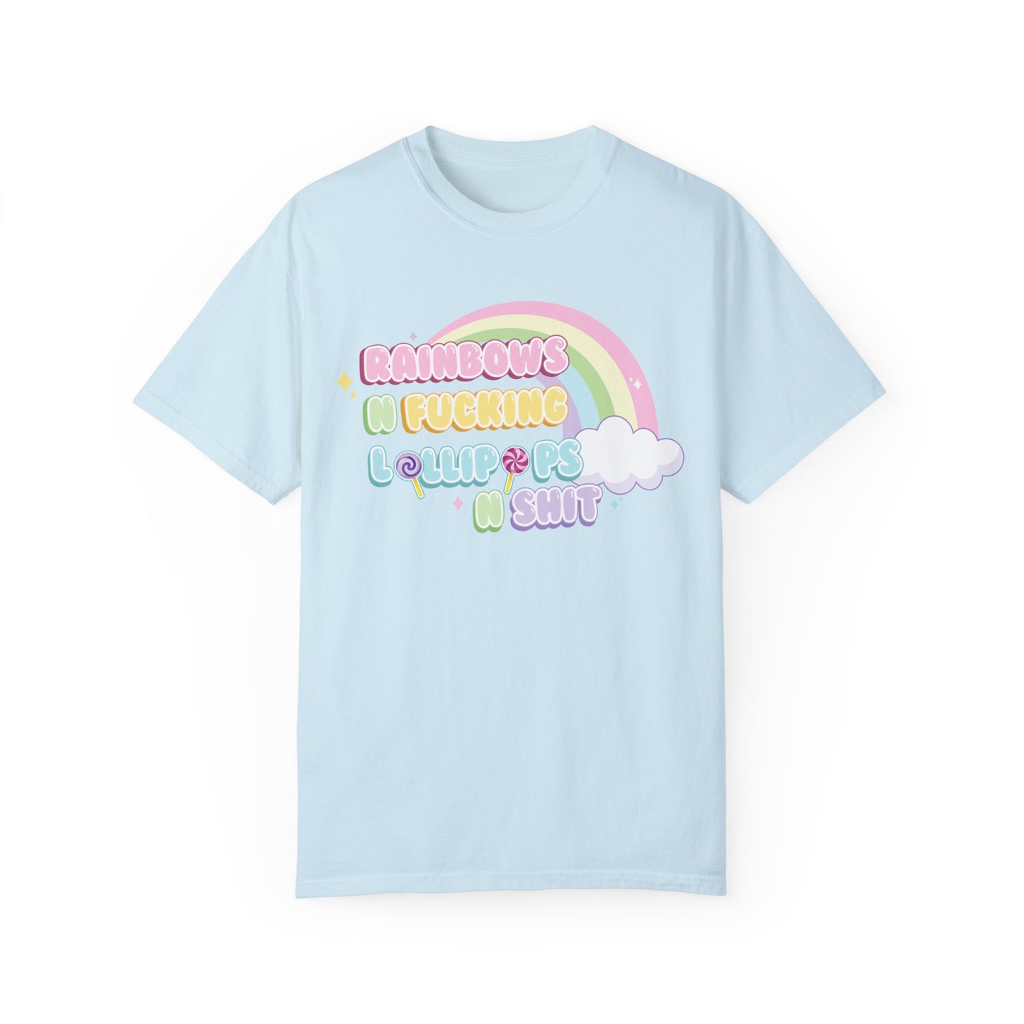 Rainbows n Lollipops Unisex Garment-Dyed 100% Cotton T-shirt