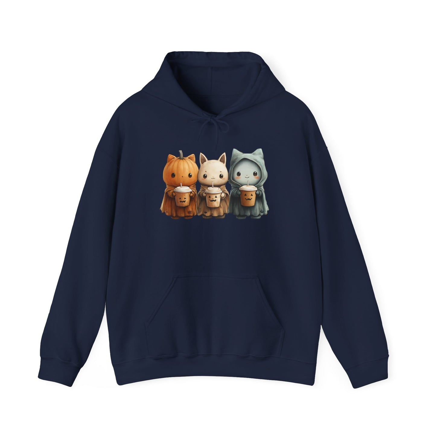 Halloween Coffee Kitties Unisex Heavy Blend™ Hooded Sweatshirt