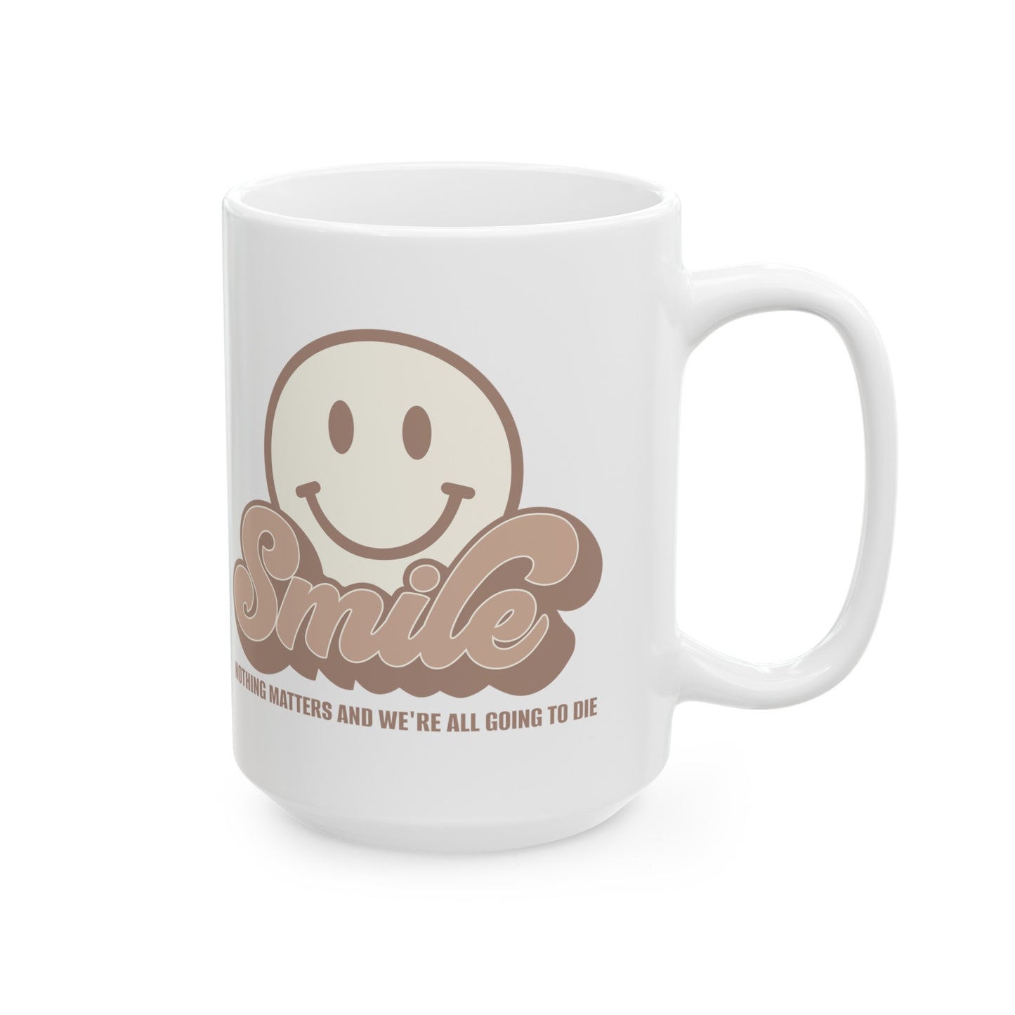 SMILE! Earthy Ceramic Mug, (11oz, 15oz)