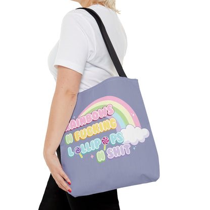 Rainbows n Lollipops Pastel Tote Bag 16"