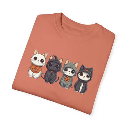 Cute Halloween Costume Cats Unisex Garment-Dyed T-shirt