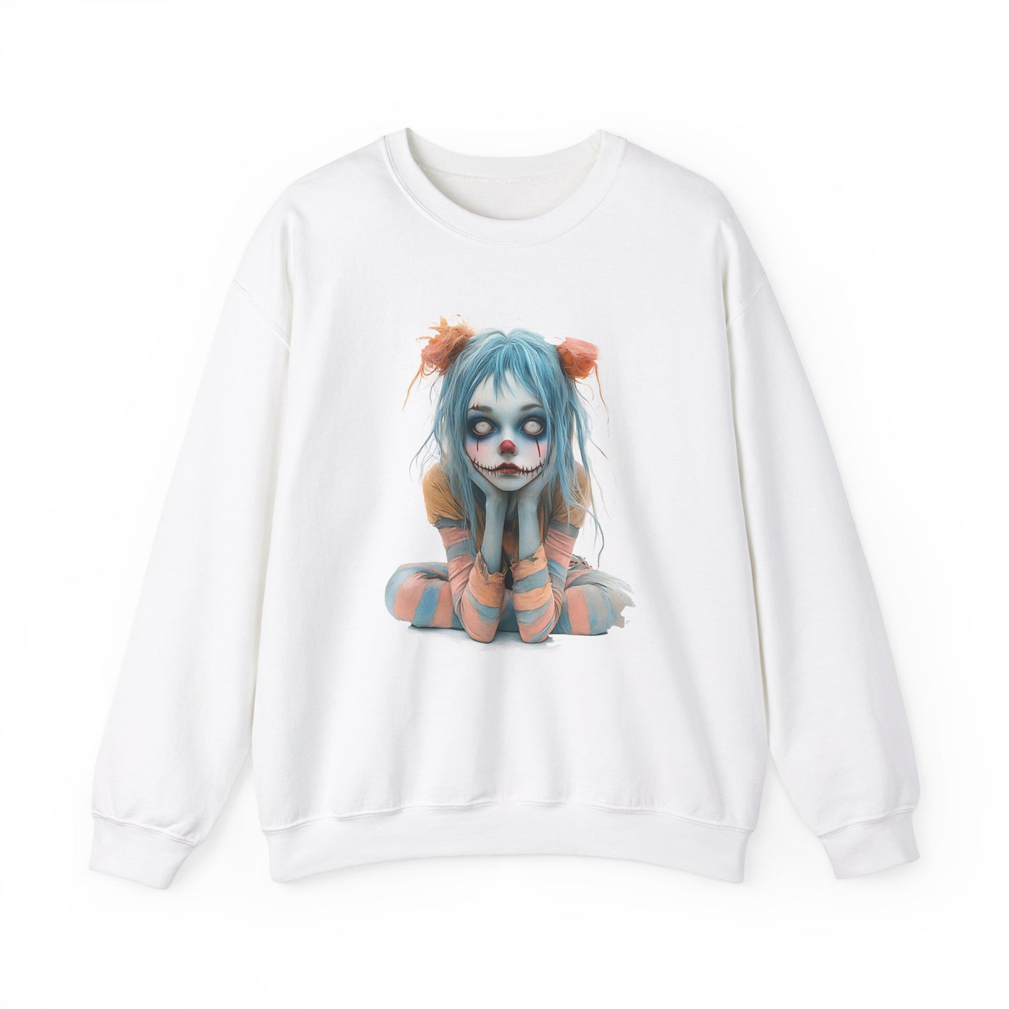 Pastel Clown Zombie Girl Unisex Heavy Blend™ Crewneck Sweatshirt