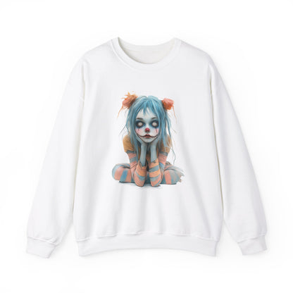 Pastel Clown Zombie Girl Unisex Heavy Blend™ Crewneck Sweatshirt