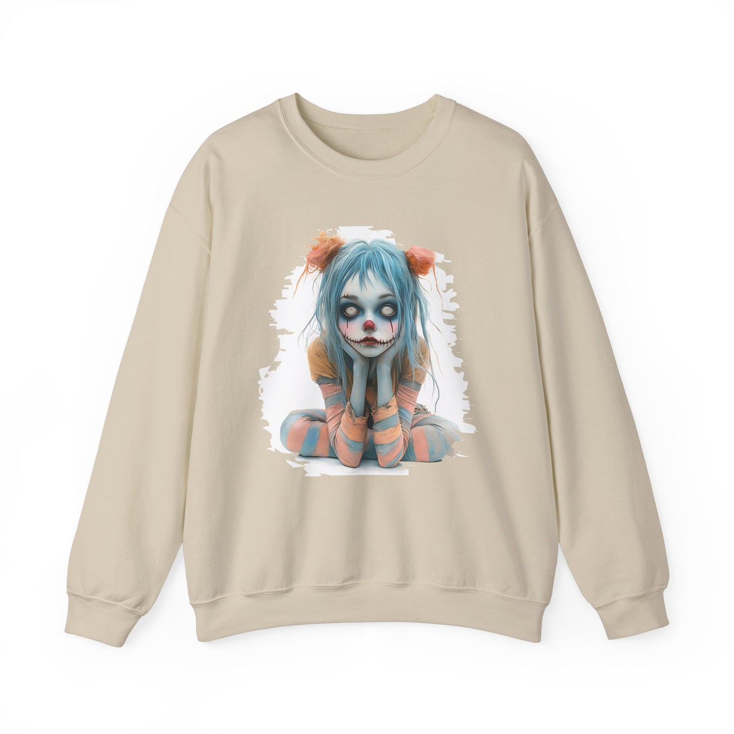 Pastel Clown Zombie Girl Unisex Heavy Blend™ Crewneck Sweatshirt