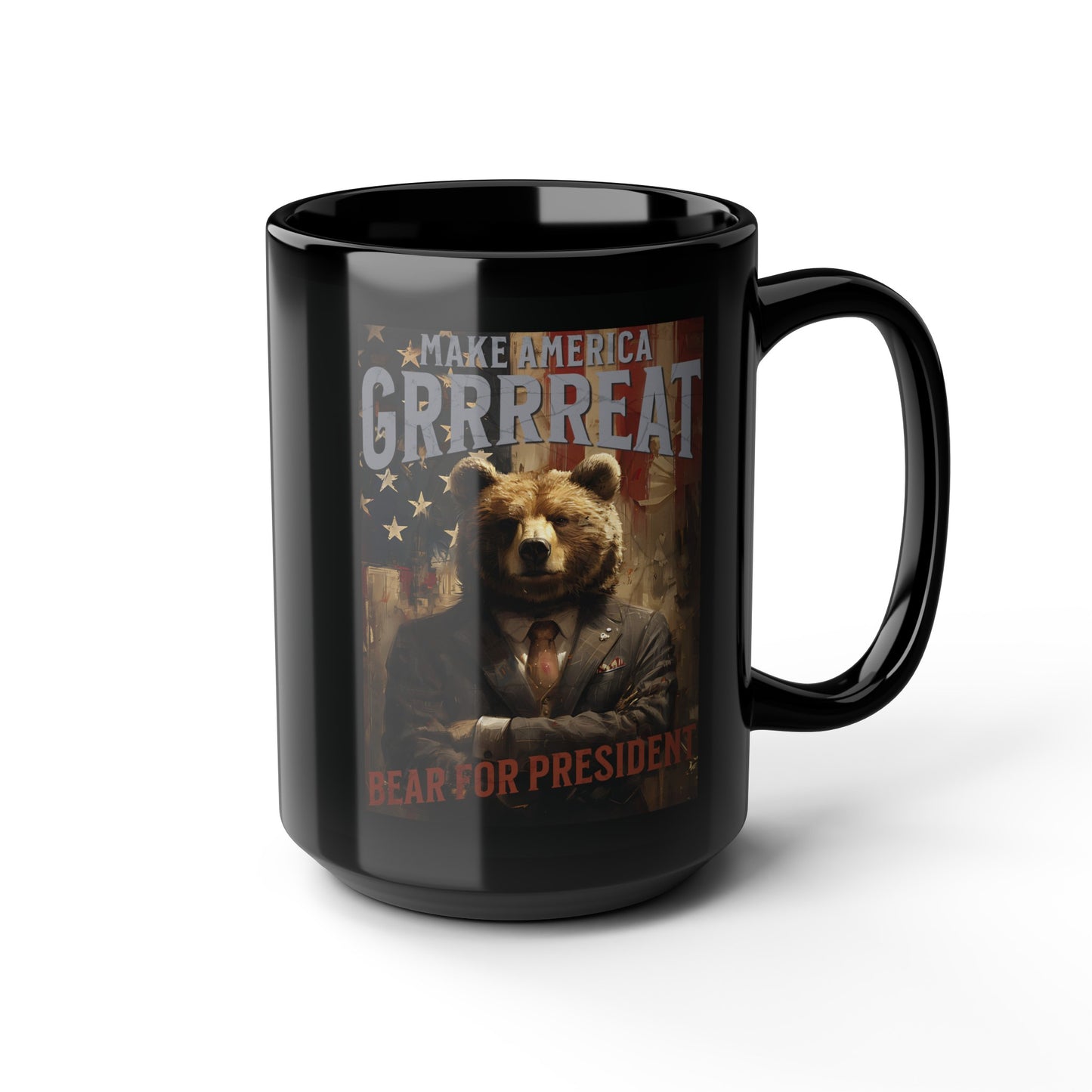 Bear for President Black Mug (11oz, 15oz)