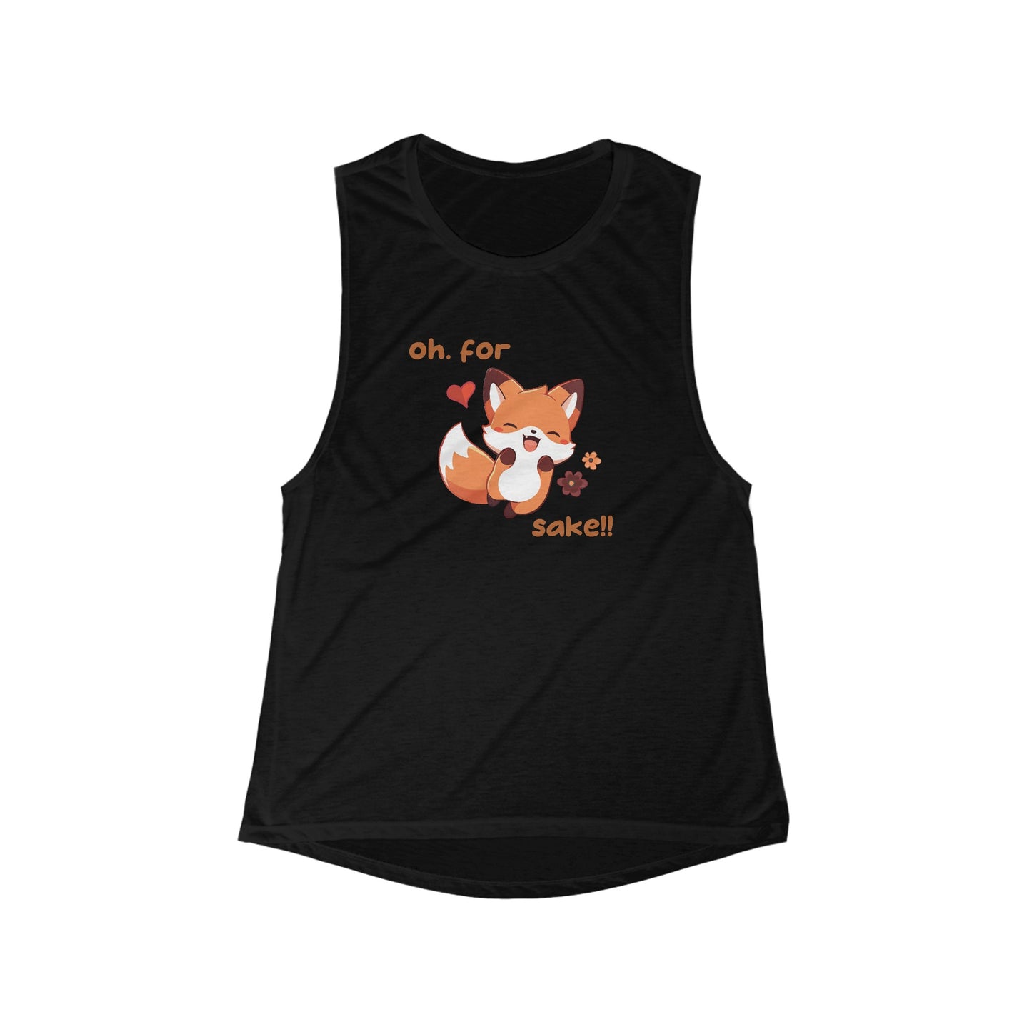 Oh For Fox Sake Flowy Scoop Muscle Tank