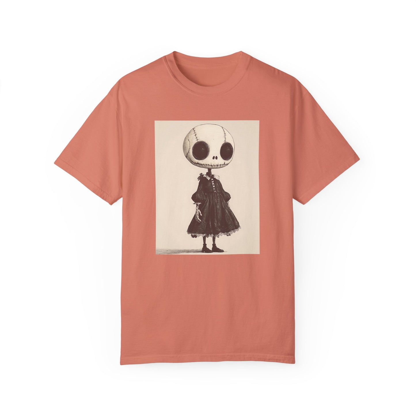 Creepy Vintage Ink Girl Unisex Garment-Dyed T-shirt