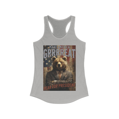 Bear for President Women's Ideal Racerback Tank