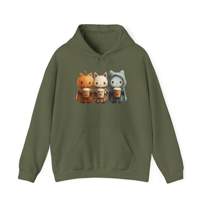 Halloween Coffee Kitties Unisex Heavy Blend™ Hooded Sweatshirt