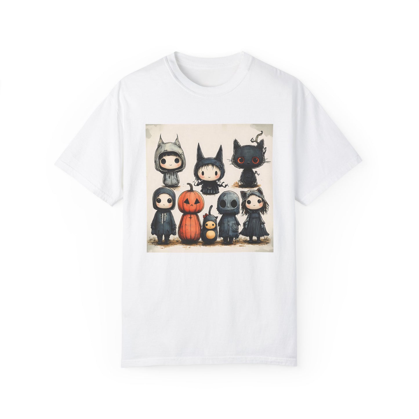 Vintage Halloween Characters Unisex Garment-Dyed T-shirt