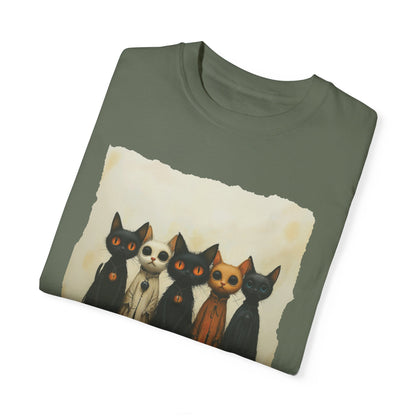 Creepy Ghost Cats Unisex Garment-Dyed T-shirt