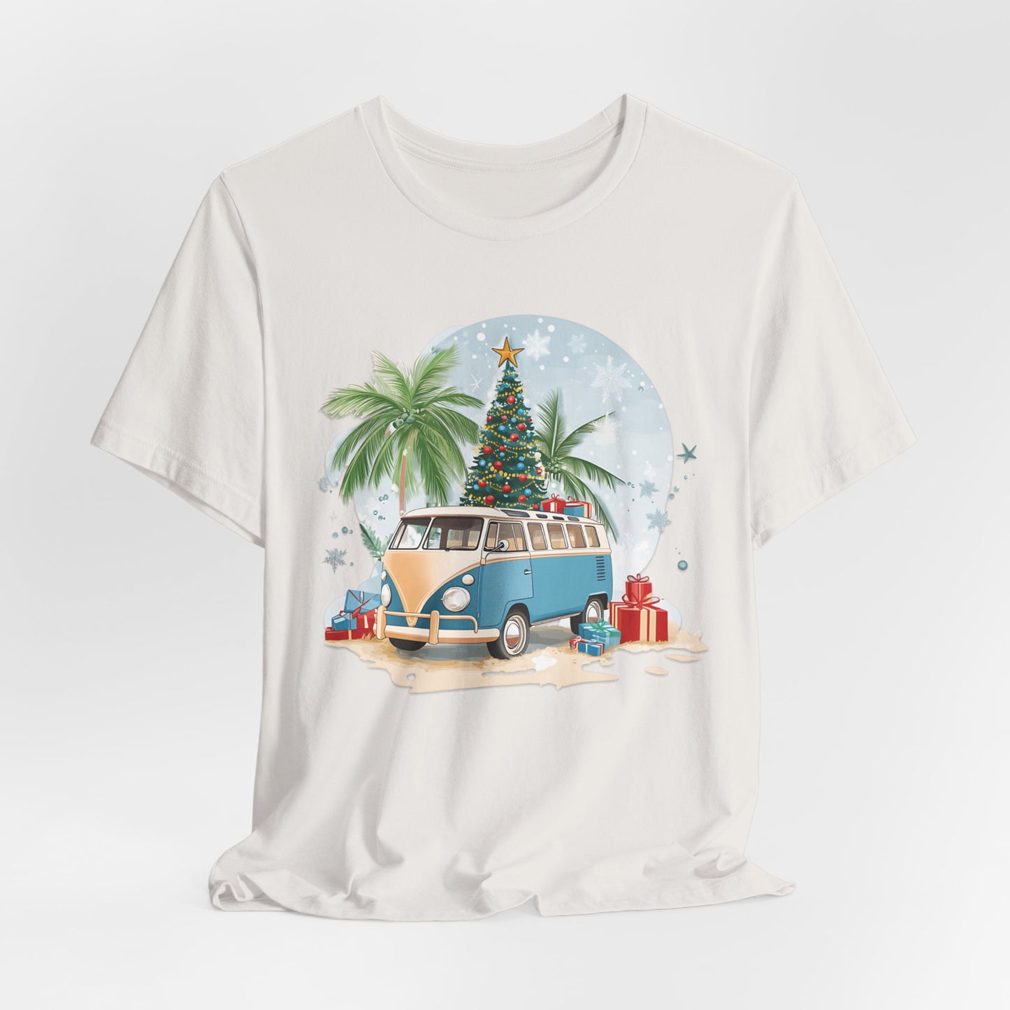 Christmas Blue Bus Unisex Tee