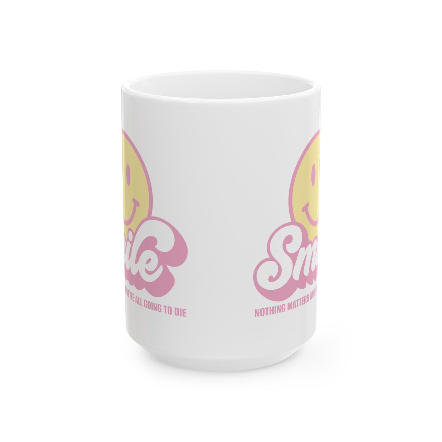 SMILE! Pastel Ceramic Mug, (11oz, 15oz)