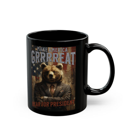 Bear for President Black Mug (11oz, 15oz)