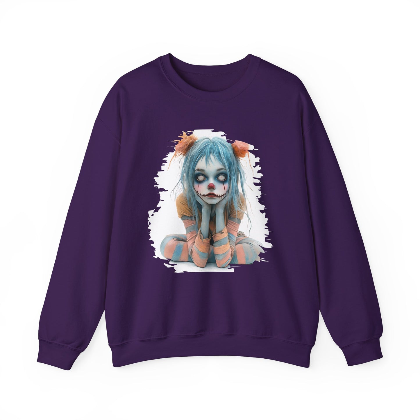 Pastel Clown Zombie Girl Unisex Heavy Blend™ Crewneck Sweatshirt