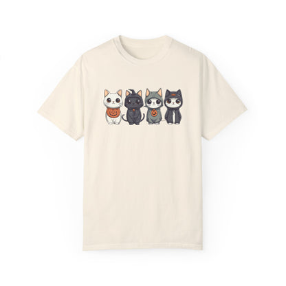 Cute Halloween Costume Cats Unisex Garment-Dyed T-shirt