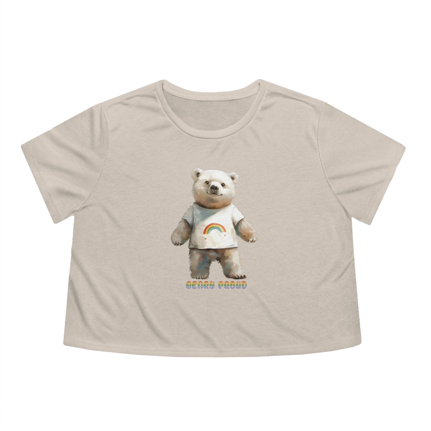 Beary Proud Pride 2024 Women's Flowy Cropped Tee