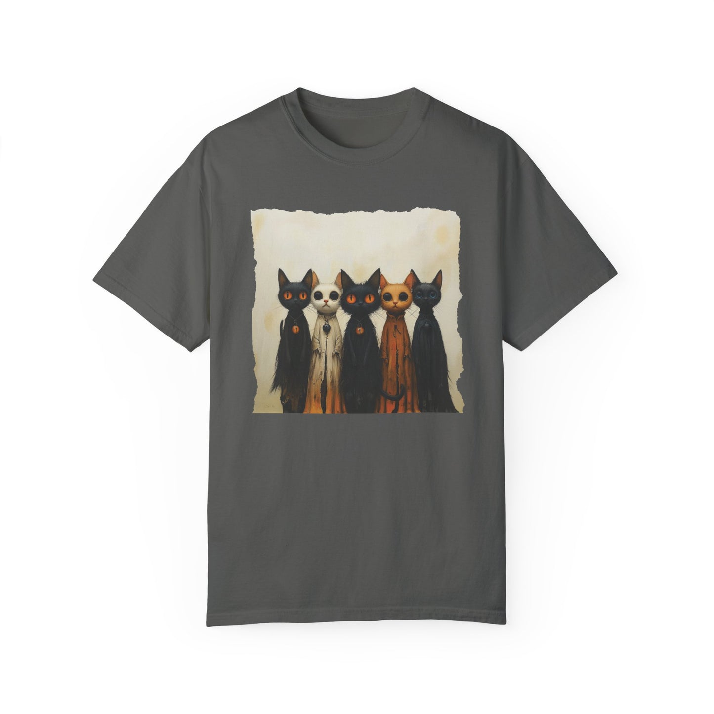 Creepy Ghost Cats Unisex Garment-Dyed T-shirt