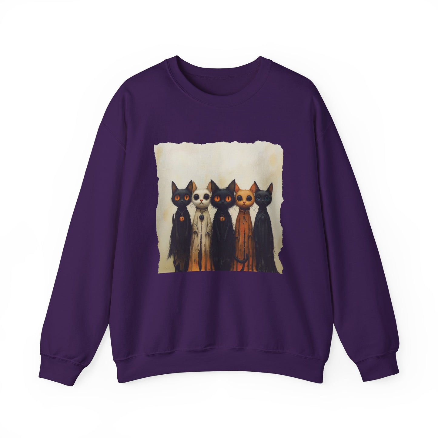 Creepy Ghost Cats Unisex Heavy Blend™ Crewneck Sweatshirt