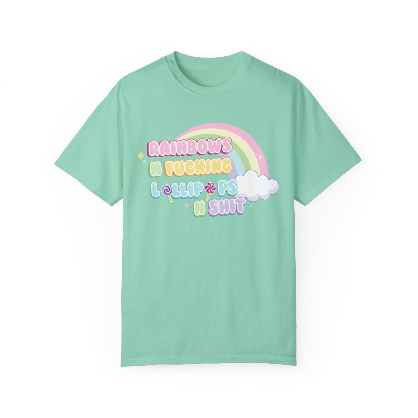 Rainbows n Lollipops Unisex Garment-Dyed 100% Cotton T-shirt