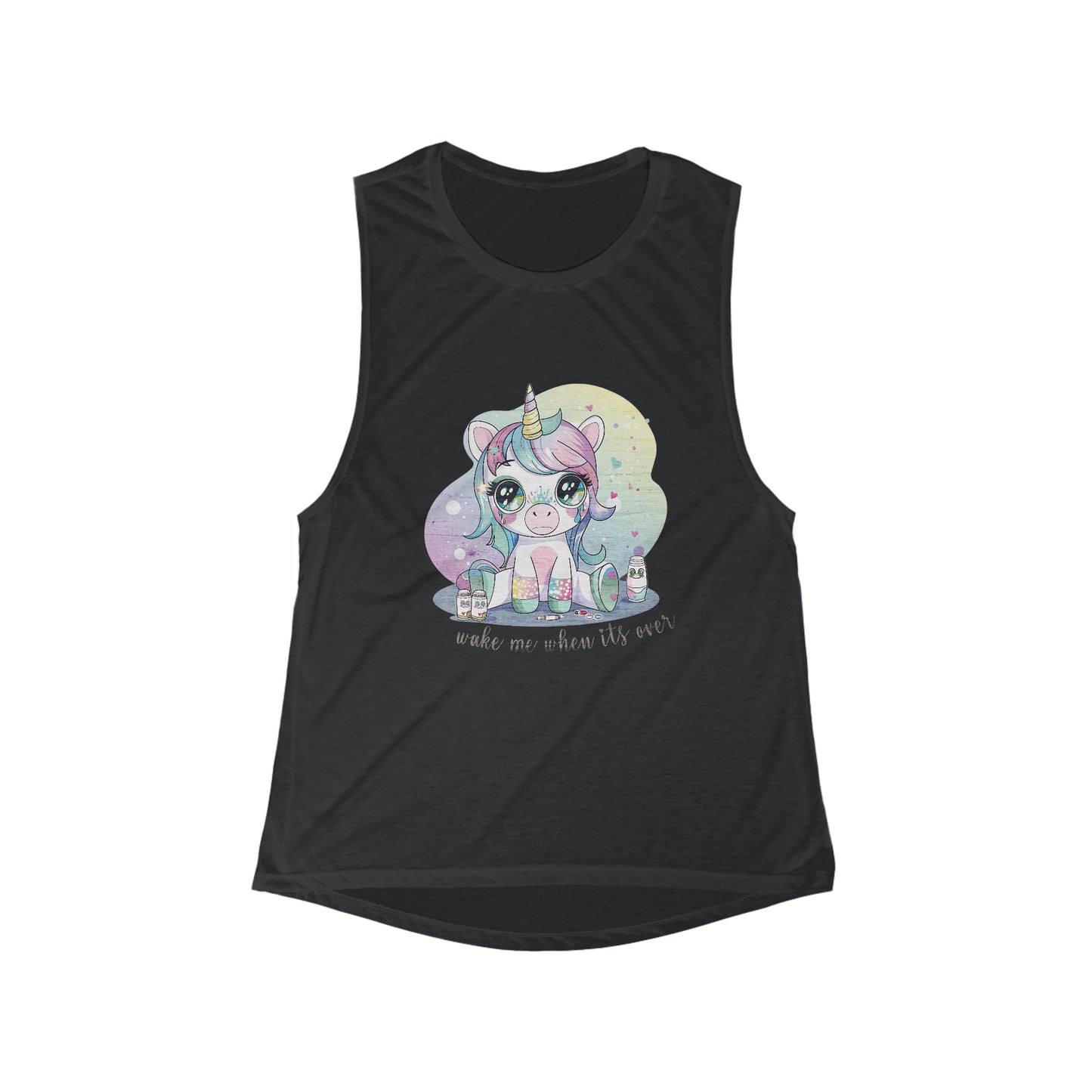 Wake Me When It's Over Flowy Scoop Muscle Tank