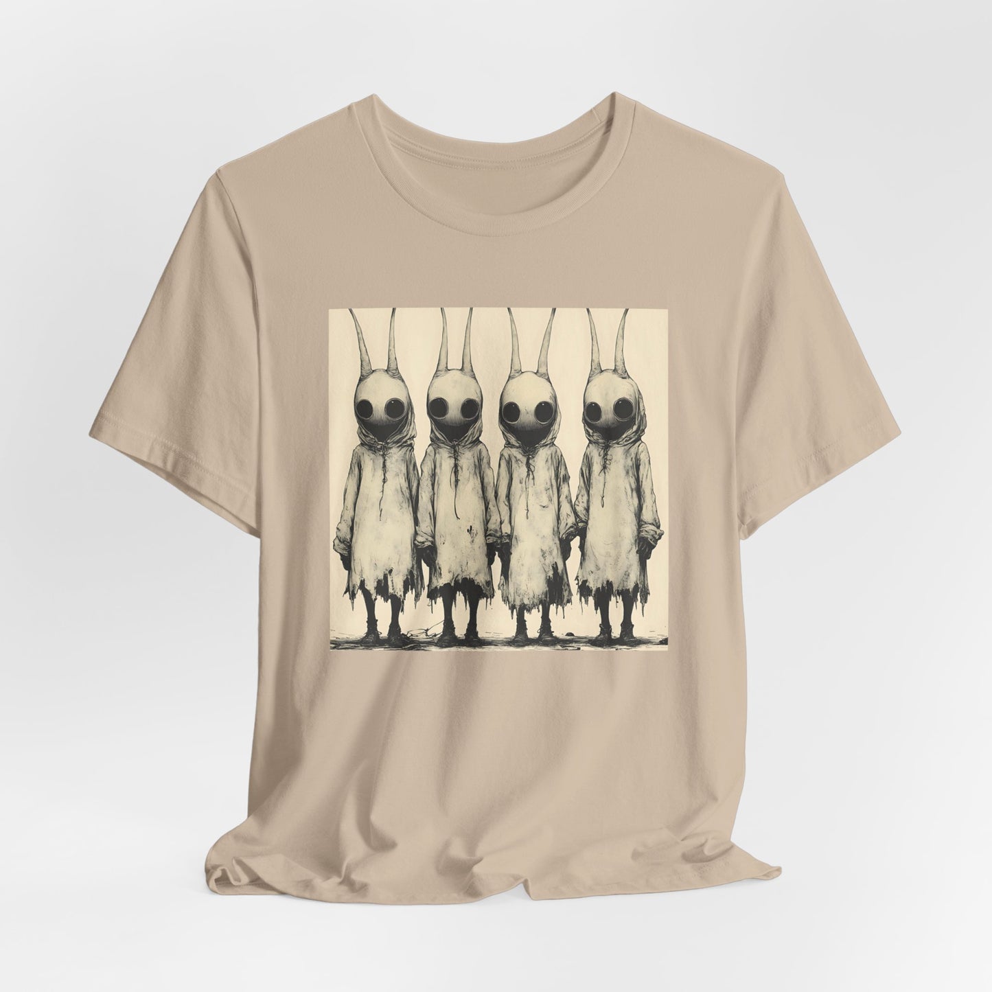 Creepy Vintage Ink Alien Bunny Things Unisex Jersey Short Sleeve Tee
