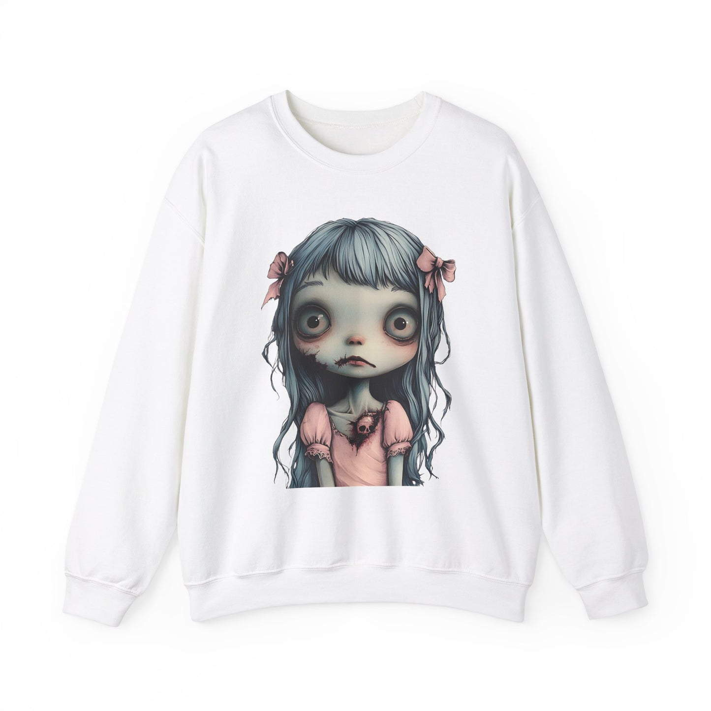 Dead Inside Pink Zombie Girl Unisex Heavy Blend™ Crewneck Sweatshirt