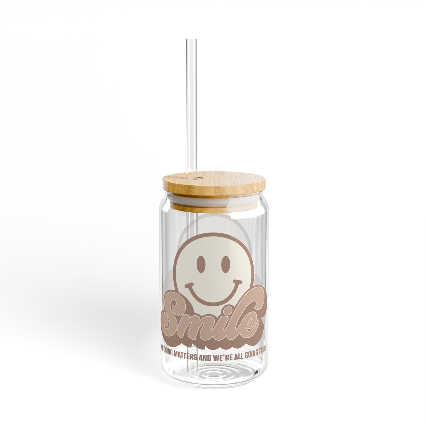 SMILE! Earthy Sipper Glass, 16oz