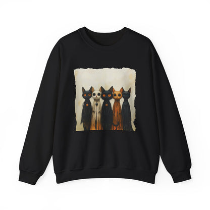 Creepy Ghost Cats Unisex Heavy Blend™ Crewneck Sweatshirt