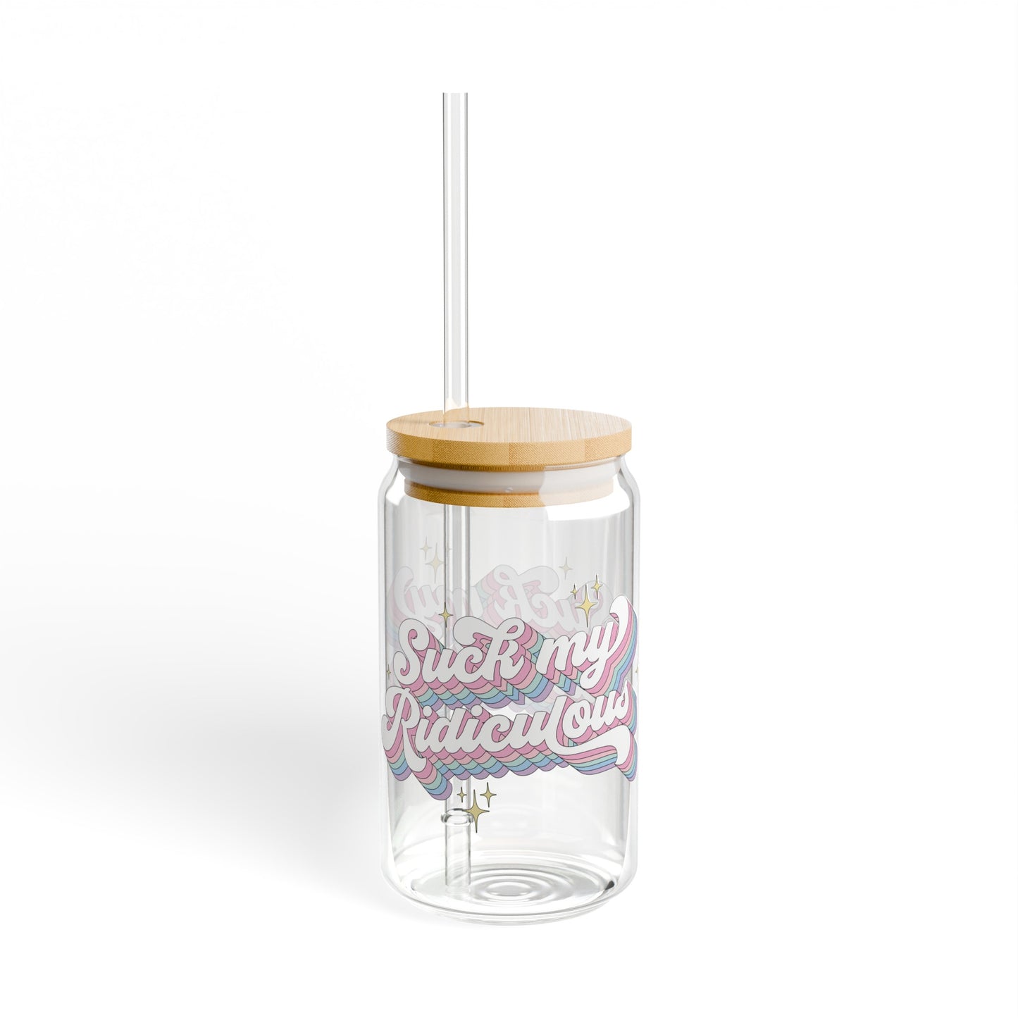 Suck My Ridiculous Pastel Sipper Glass, 16oz