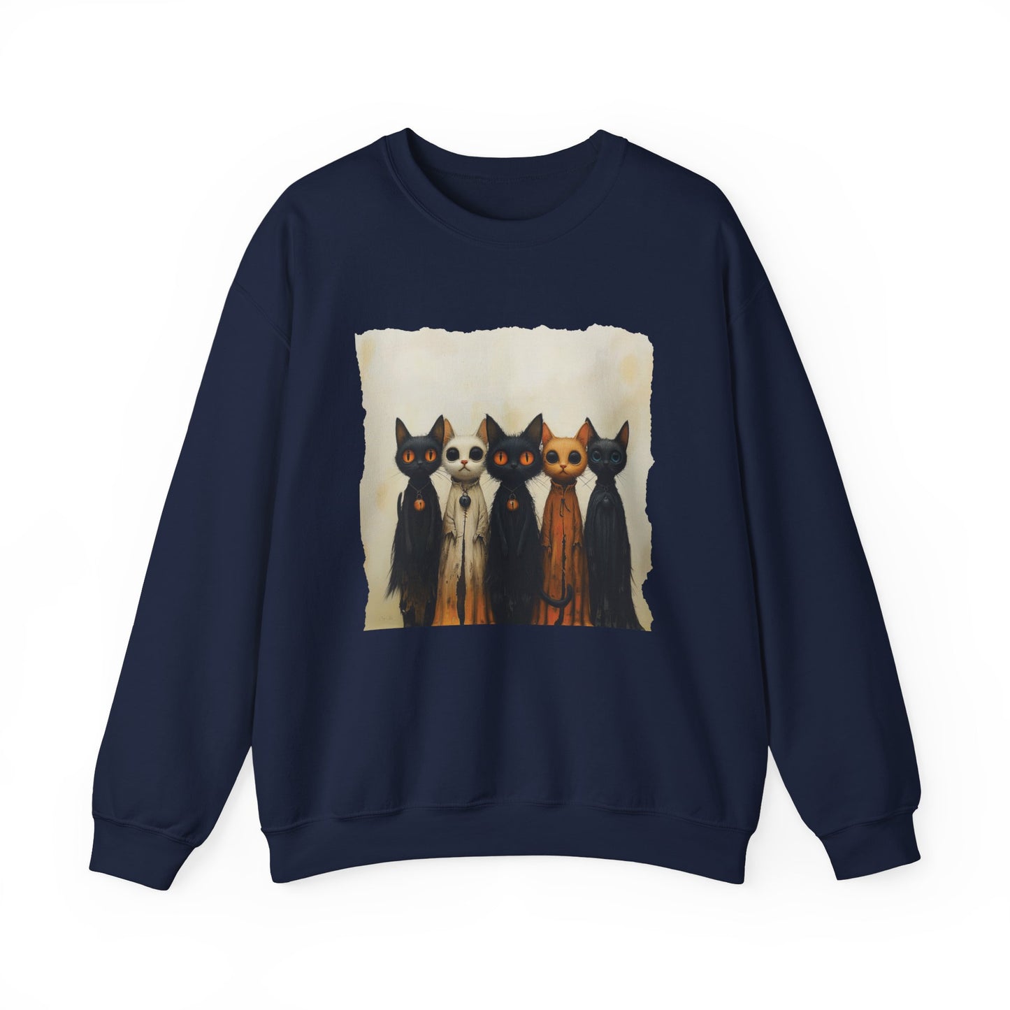 Creepy Ghost Cats Unisex Heavy Blend™ Crewneck Sweatshirt